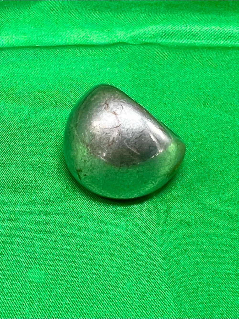 Polished Silver-Tone Pebble dome ring